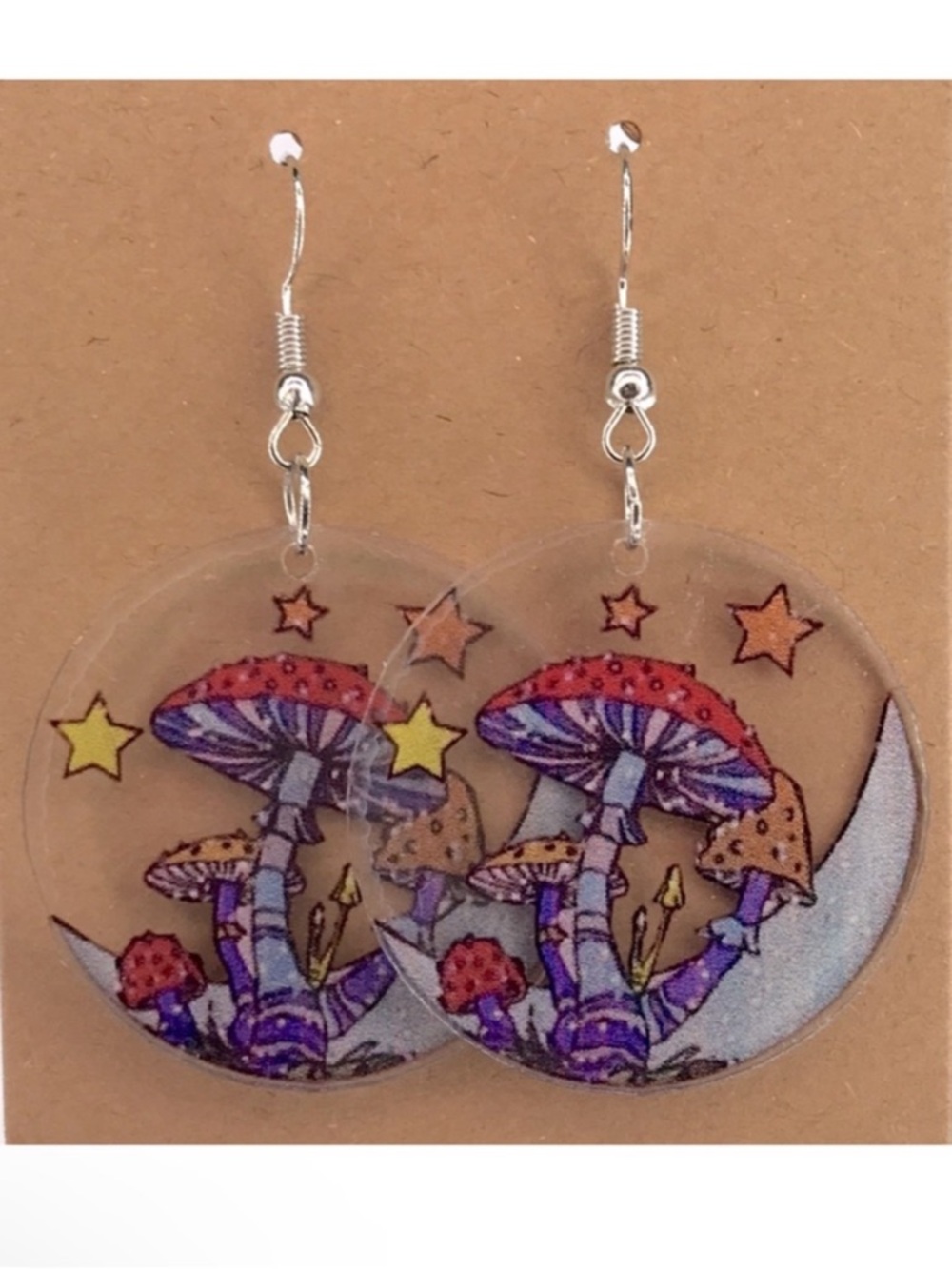 Mushroom and Star Earrings Fashion Jewelry